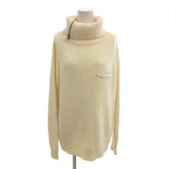 アヴィレックス AVIREX ニット セーター F 白 ホワイト ジッパー付きタートルネック 長袖 刺繍入りポケット /TQ ■GY99のサムネイル