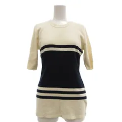 マレーラ MARELLA ニット セーター Ｍ ベージュ ボーダー柄 クルーネック 七分袖 /MGのサムネイル