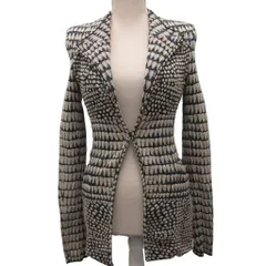 ジバンシィ GIVENCHY ニットジャケット ブルゾン カーディガン 総柄 ウール XS ベージュ 黒 ブラック マルチカラー 11A 3889 542 ■IBO90のサムネイル