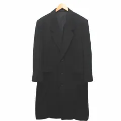 ランバン LANVIN チェスターコート ダブル ロング丈 ウール R48-45 黒 ブラックのサムネイル