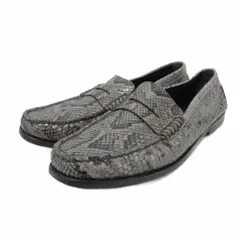 トッズ TOD'S ローファー モカシン パイソン型押し グレー 39 1/2 ■IBO96のサムネイル