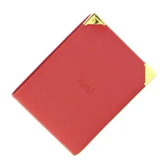  イヴサンローラン 二つ折り札入れ レッド レザー 中古 のサムネイル