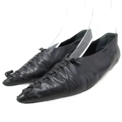 ジルサンダー JIL SANDER バレリーナ BALLERINA バレエシューズ フラットシューズ ポインテッドトゥ 編み込み 24.5㎝ 黒 ブラックのサムネイル