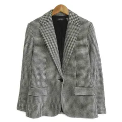 ローレンラルフローレン LAUREN RALPH LAUREN 美品 ハウンドトゥース コットンブレンド ツイル ブレザー 2 白 ホワイト 黒 ブラック IB096のサムネイル