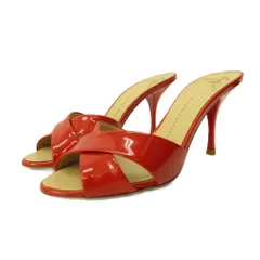 ジュゼッペザノッティデザイン GIUSEPPE ZANOTTI DESIGN オープントゥ パンプス サンダル シューズ ハイヒール パテントレザー 36.5 23.5cm 赤 レッド 0626のサムネイル