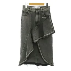 オフホワイト OFF WHITE 20ss アシンメトリーデニムロングスカート フリル ロング丈 38 黒 ブラック OWYF001S20DEN002 0406のサムネイル