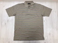未使用新品タグ付 JIM THOMPSON ジムトンプソン ロンドンストライプ 半袖 ポロシャツ ダークベージュ S メンズ 綿100%のサムネイル