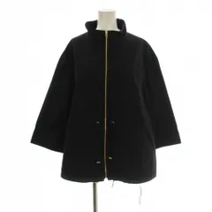 自由区 オンワード樫山 19SS ジップブルゾン ジャケット 上着 44 黒 ブラック フローイングタフタ ハイネック 長袖 /LPのサムネイル