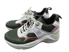 TOMMY HILFIGER 厚底スニーカー 23cm カーキ×ホワイト レディース FW0FW05799のサムネイル