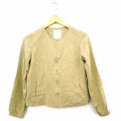ラボラトリーワーク laboratory work シャツ ブラウス 無地 シンプル ノーカラー 丸首 長袖 ジップアップ Ｍ カーキ /MT8のサムネイル