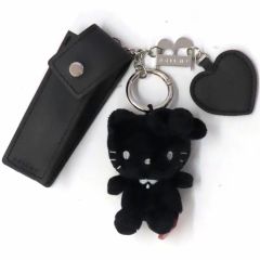 【中古】キーホルダー ハローキティ いつでもササッとお直しできる ズボラに優しいミラー付きリップチャーム BOOK BLACK ver. 「サンリオキャラクターズ」 HELLO KITTY×BRILMY いつでもササッとお直しできる ズボラに優しいミラー付きリ