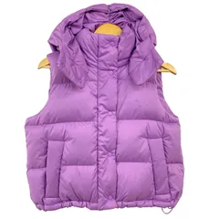 lululemon(ルルレモン) ダウンベスト サイズ4 XL レディース - パープル ショート丈/フード着脱可/秋/冬のサムネイル