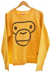 アベイシングエイプ A BATHING APE 00's MILO FACE スウェット オレンジ Mサイズ 103MT-4996