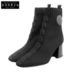 HERMES　エルメス　新品同様 JENNA 60/ジェナ エクスリブリス ニットブーティ/ブーツ シューズ レディース 黒 ブラック 37　37のサムネイル