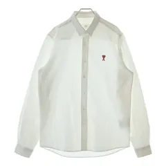 AMI Alexandre Mattiussi (アミアレクサンドルマテュッシ) 21SS BUTTON DOWN SHIRT ハートロゴ 長袖シャツ ホワイト BFHC013.45のサムネイル