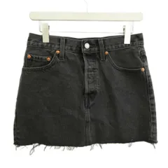 リーバイスプレミアム Levis PReMIUM デニムスカート 25 黒 ブラック ミニ丈 カットオフ /PP ■ECC007のサムネイル