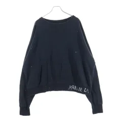 Maison Margiela (メゾンマルジェラ) 25SS グラフィックロゴプリント ペイント ダメージ加工 クルーネック スウェットトレーナー ブラック S50GU0237 M25019のサムネイル