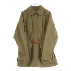 LOEWE (ロエベ) Belted Safari Jacket ベルテッドサファリジャケット コットンキャンバス 比翼 レザー ベージュ D2197090PA レディースのサムネイル