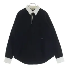 CELINE (セリーヌ) トリオンフ リブ編み コットン ジャージー ポロシャツ #XS ブラック RX0D30Z65 38AWのサムネイル