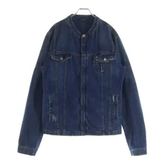 DOLCE & GABBANA (ドルチェアンドガッバーナ) ノーカラー マルチポケット ジップアップ デニム トラッカー ジャケット インディゴのサムネイル