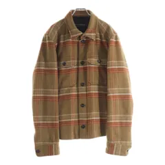 DOLCE & GABBANA (ドルチェアンドガッバーナ) チェック総柄 フラップポケット ウール混 ワーク ジャケット ブラウン/レッドのサムネイル