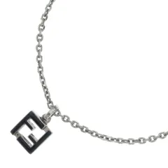 FENDI (フェンディ) FFロゴ ネックレス ペンダント チェーン ブラック×シルバー GPのサムネイル
