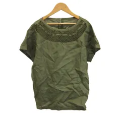 ルイシャンタン Lui Chantant Tシャツ トップス 麻 リネン 9 カーキ ラウンドネック レース 半袖 /CR ■GY08のサムネイル