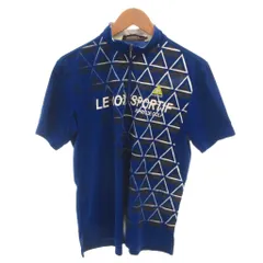 ルコックスポルティフ le coq sportif Tシャツ M ハーフジップ 幾何学模様 ロゴ 青 ブルー /YF ■ECF007のサムネイル