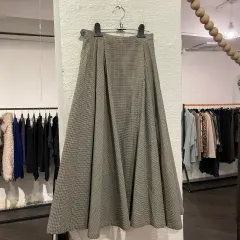 YOHJI YAMAMOTO ヨウジヤマモト ギンガムチェック フレア スカートのサムネイル