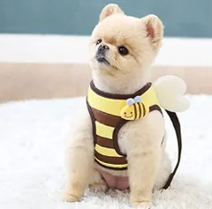 犬 ハーネス 羽付き ミツバチ お出かけ 散歩 胴輪 ペット用品 かわいい 人気 小型犬 春夏 秋冬 オシャレ デザイン ItsDog イツドッグ 正規品 WSISTERS ダブルシスターズ 犬のハーネス 【パタパタミツバチハーネス】【ハーネスのみ?リードなしのサムネイル