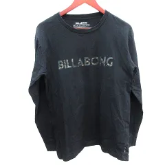 ビラボン BILLABONG カットソー Tシャツ ロンT ラウンドネック ロゴ プリント 長袖 M 黒 ブラック /AUのサムネイル
