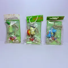 【未開封】バンプレスト コンビニ愛テム ポケットモンスター いっぱいかけられるキーホルダー Part2 ヒノアラシ チコリータ ワニノコのサムネイル