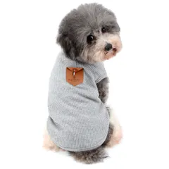 RANPHY 犬服 タンク 春 夏 タンクトップ 小型犬服 ドッグウェア,グレー,サイズLのサムネイル