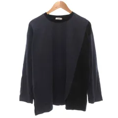 アー・ヴェ･ヴェ ミッシェルクラン a.v.v Tシャツ ロンT 長袖 XL クルーネック 切替 紺 ネイビー 黒 ブラック /KB ■ECF007のサムネイル