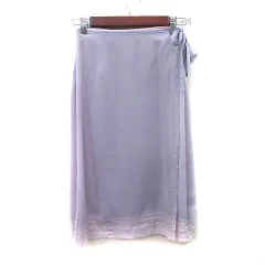 レストローズ L'EST ROSE タイトスカート ミモレ ロング ラップ シフォン 紫 パープル /YIのサムネイル