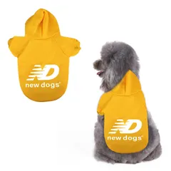 犬の冬服 犬洋服 犬服 ドッグウェア パーカー 犬用コスチューム 可愛い ペットウェア 小中大型犬服 わんちゃんのお洋服 秋冬用 人気 ハロウィン クリスマス お散歩 格好いい お出かけ(黄色 XL)のサムネイル