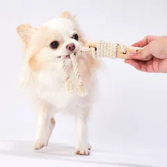 ペティオ (Petio) 犬用おもちゃ Ethical Door エシカルドア 天然木とロープのデンタルバー Sのサムネイル