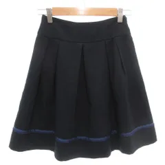 ウィルセレクション WILLSELECTION 美品 ミニスカート 1 紺 ネイビー タック フレアシルエット 裾ラインデザイン /YJ ■ECTのサムネイル