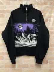 【中古】 HIDE AND SEEK ハイドアンドシーク 23SS Wolf Sweat Shirt (Half Zip) ブラック L 111452849のサムネイル