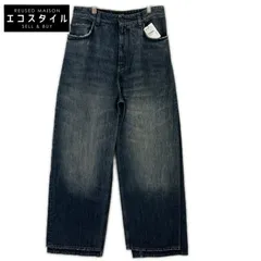 BALENCIAGA　バレンシアガ　23AW 767979 TNW65 ブルー DOUBLE FRONT WIDE LEG JEANS　XSのサムネイル