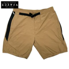 MONCLER　モンクレール　20年製 ブラウン PANTALONE BERMUDA ナイロン ラバーロゴ サイドジップショートパンツ　48のサムネイル
