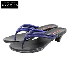 PRADA SPORT　プラダスポーツ　新品同様 ヒール トングサンダル シューズ レディース ブラック/ブルー 37 1/2 3Y5823　37.5のサムネイル