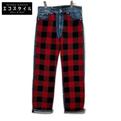 DRIES VAN NOTEN　ドリスヴァンノッテン　17AW PRDN-HA-1017 インディゴ タータンチェック パッチワーク デニムパンツ　30のサムネイル