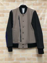 【中古】 SHAREEF シャリーフ CASHMERE MELTON STADIUM JACKET ベージュ×ブラック 1 111454429のサムネイル