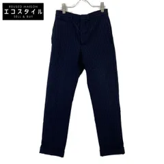 RRL　ダブルアールエル　782806445001 イタリア製 ネイビー ウール センタープレス ストライプテーパードスラックス　28のサムネイル