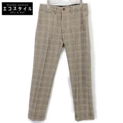 RRL　ダブルアールエル　782959750001 グレージュ ウール グレンチェック ボタンフライ センタープレス テーパードスラックス　28×30のサムネイル