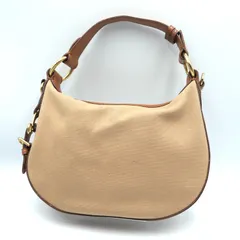 RALPH LAUREN(ラルフローレン)ホーボー ショルダーバッグ ワンショルダーバッグ キャンバス ベージュ レザー ブラウン ゴールド金具 レディース【中古】のサムネイル