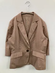 m.f.editorial テーラードジャケット M ベージュ コットン ストライプ柄 ミドル丈 フードなし シングル レディースのサムネイル