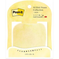 スリーエム ポストイット SUISAI Fusen Collection awai 付箋 30枚 72×72mm うすいきいろ 654-KM6