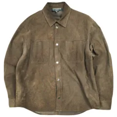 KITH NYC キスニューヨークシティ 25AW Suede Apollo Shirt スエードアポロシャツ 2505006000530 M Derby ラムレザージャケット トップス g26283のサムネイル